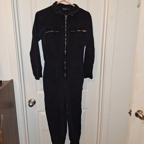 Nasty Gal Black Zipper Front Jumpsuit Womens - Picture 1 of 3